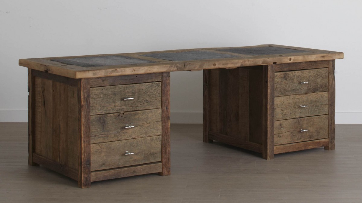 Super Oud eiken bureau van stoer en robuust eiken - Gebr. de Ruiter HV-36