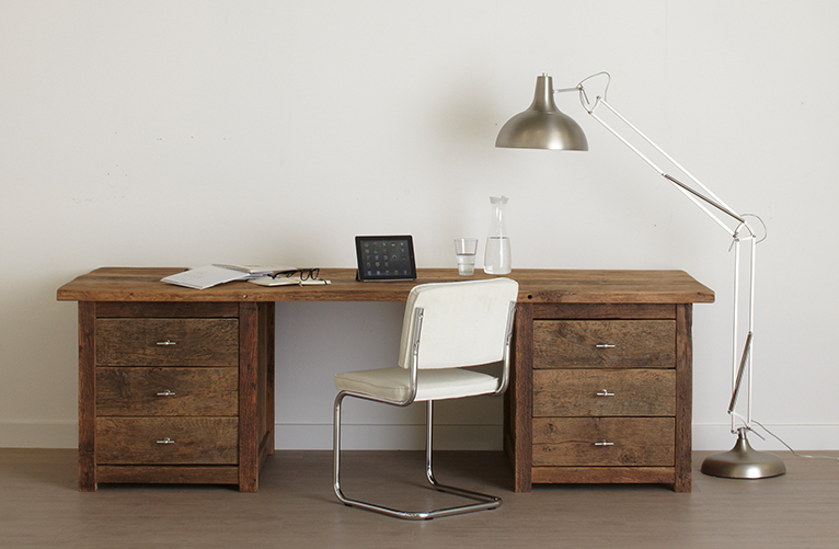 Fonkelnieuw Oud eiken bureau van stoer en robuust eiken - Gebr. de Ruiter GU-41